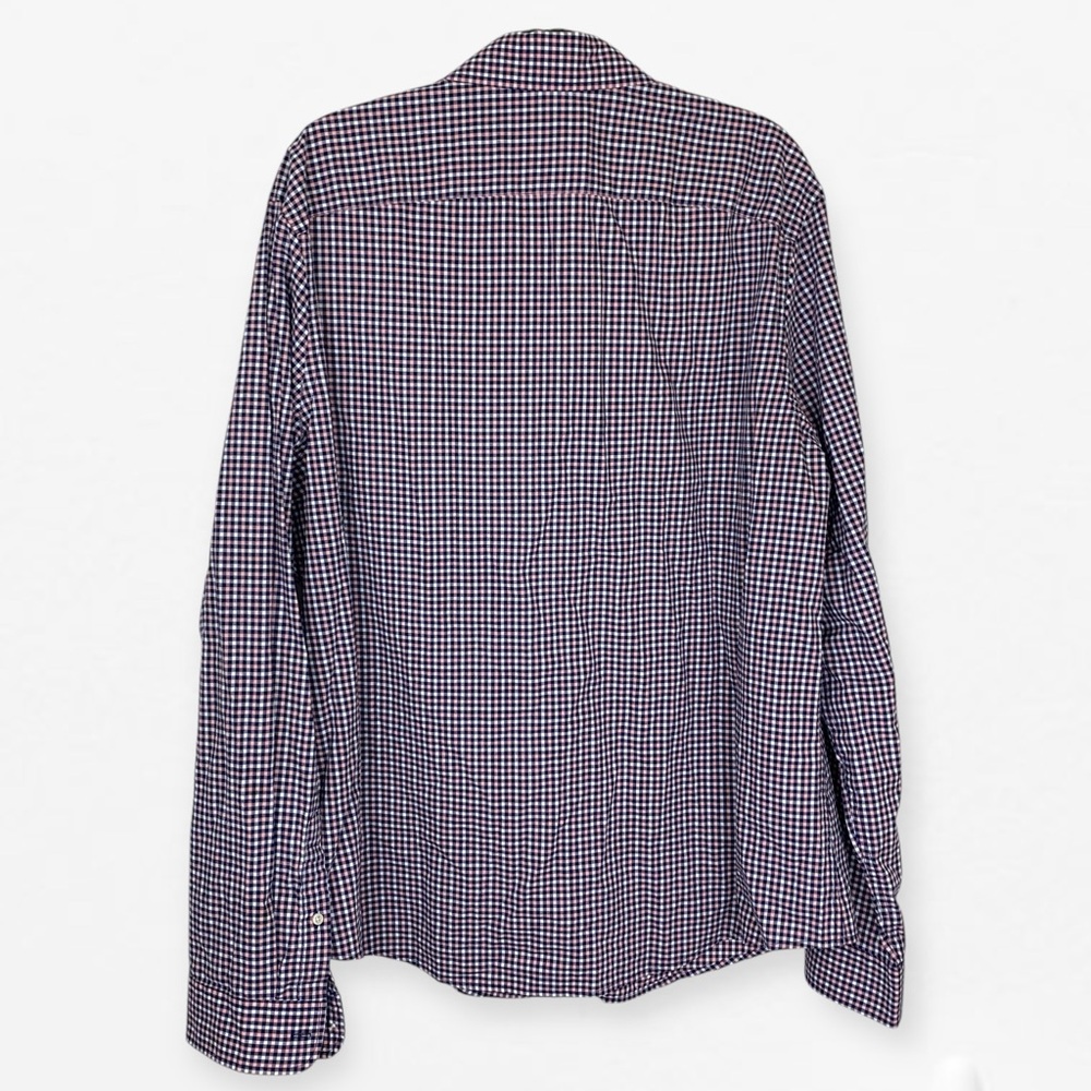 Goodfellow & Co navy pink small Gingham Casual dress button down slim fit Shirt - Picture 2 of 4